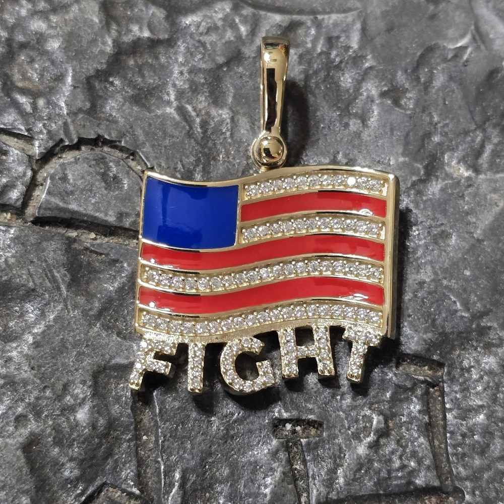 Trump fight fight fight USA pendant patriot jewelry